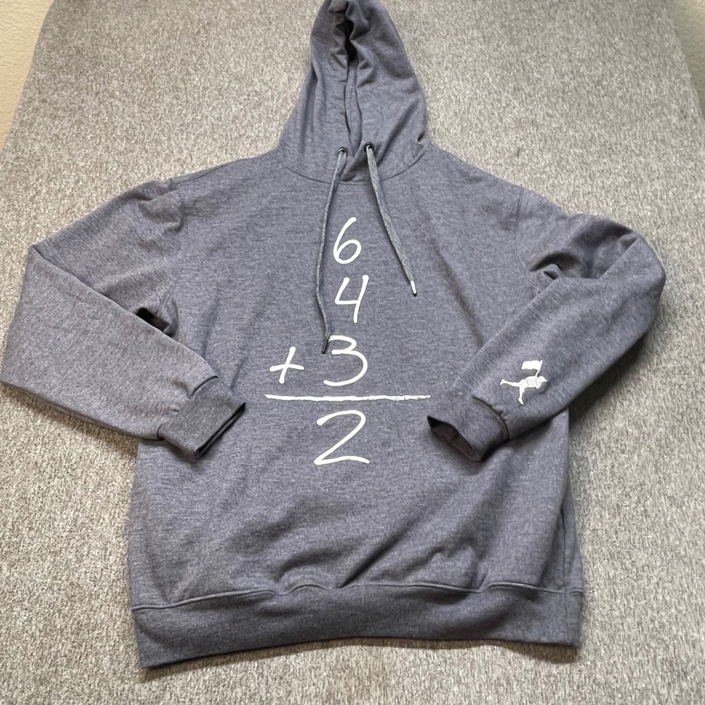 Baseballism 6432 Hidden Pocket Hoodie Gray Men's Size Medium Double Play Math